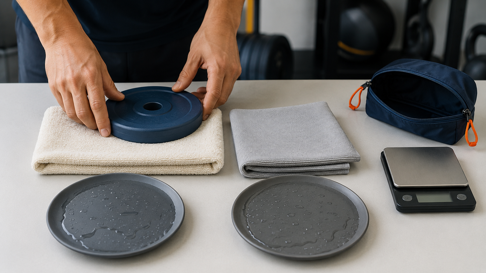 Controlled comparison of sports-towel water pickup, pressure, weight, and packing